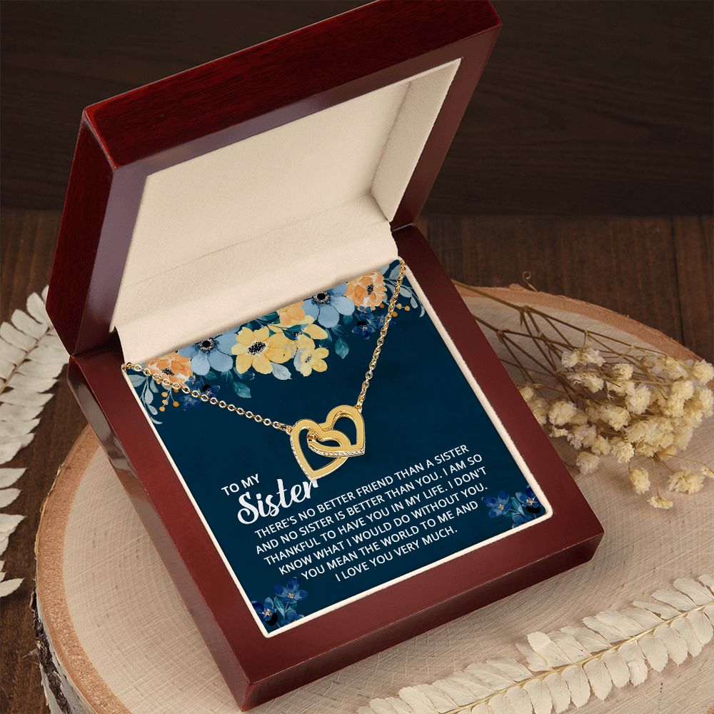 To My Sister - Interlocking Hearts Necklace