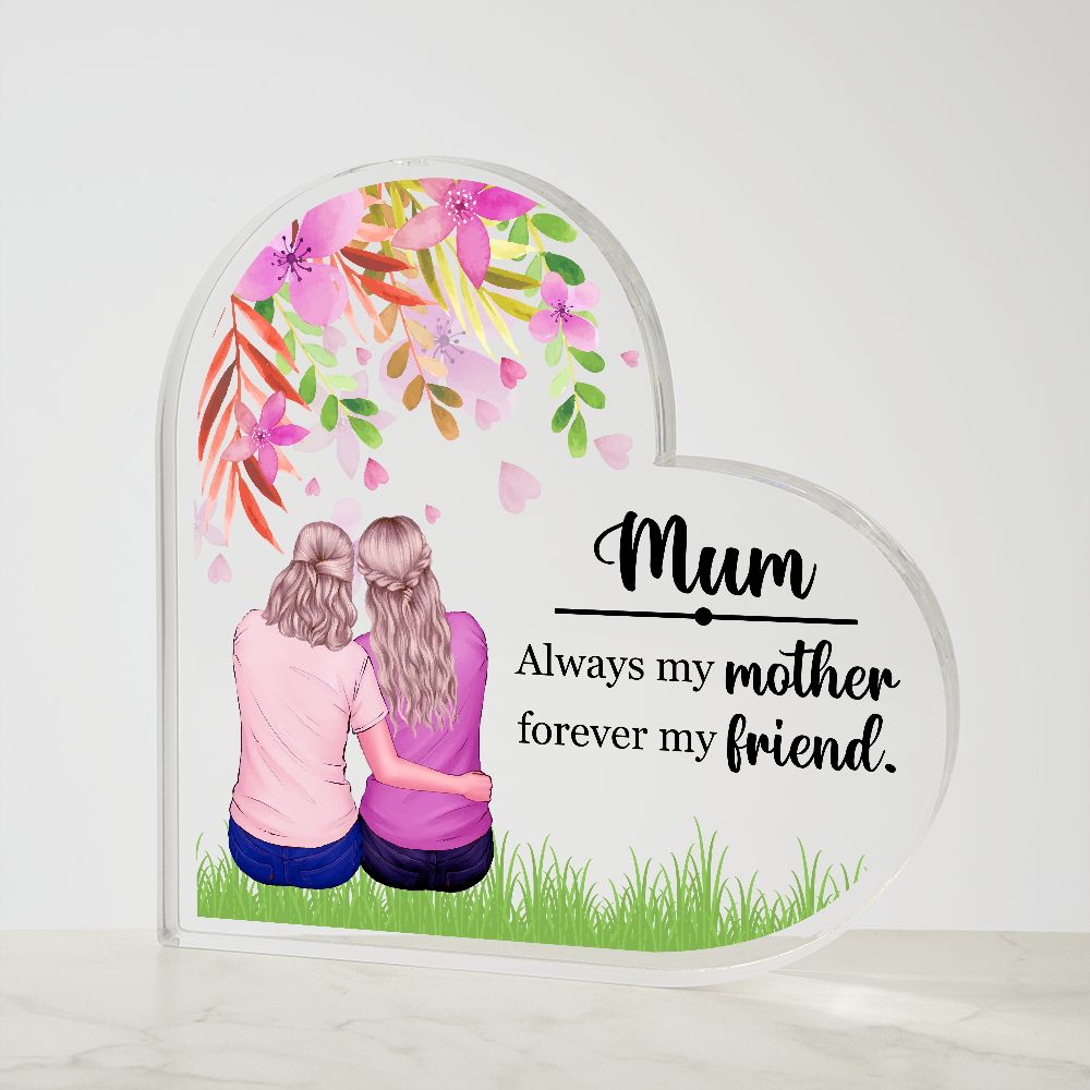 Mum Heart Shaped - Acrylic Plaque