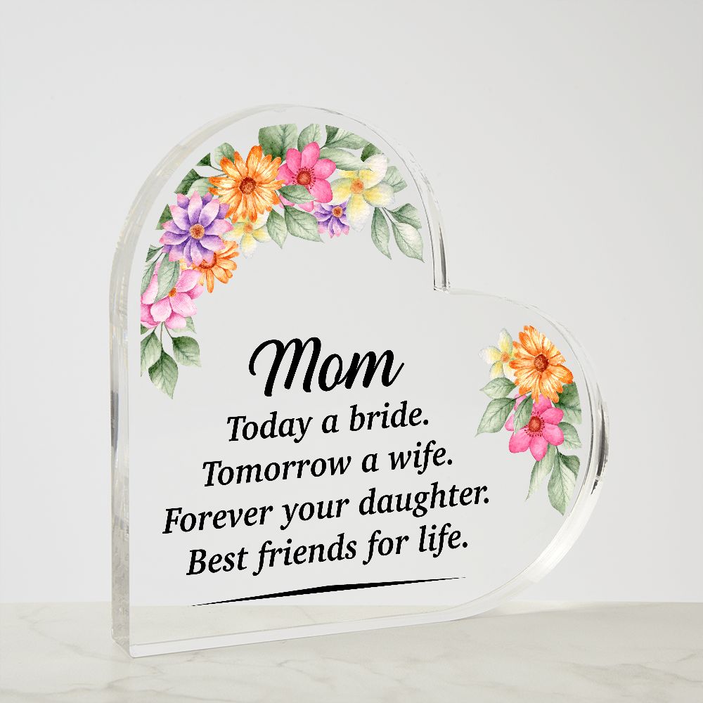 Mom - Heart Acrylic Plaque