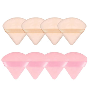 8 Pieces Triangle Powder Puff Face Soft Triangle Makeup Puff Velour Cosmetic