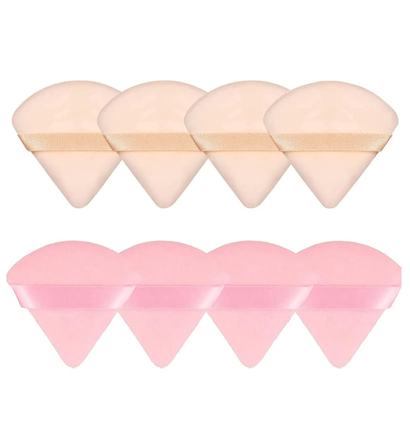 8 Pieces Triangle Powder Puff Face Soft Triangle Makeup Puff Velour Cosmetic