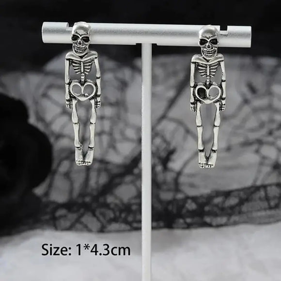 Halloween Earrings Skeleton Skull Dangle