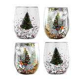 Christmas Tree Coffee Mug Double Wall Insulated Glass Cup