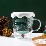 Christmas Tree Coffee Mug Double Wall Glass