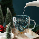 Christmas Tree Coffee Mug Double Wall Glass