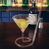Martini Cocktail Glass With Stem Straw