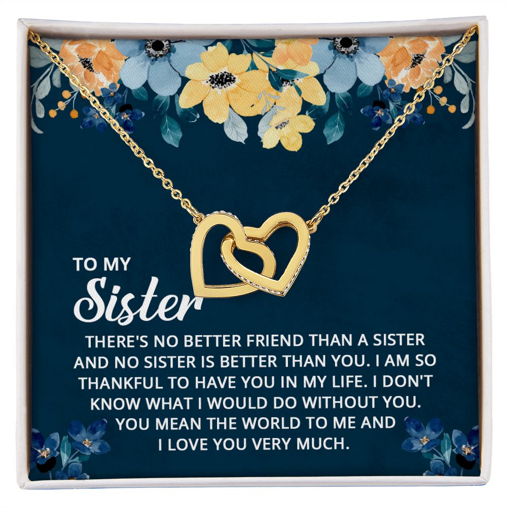 To My Sister - Interlocking Hearts Necklace