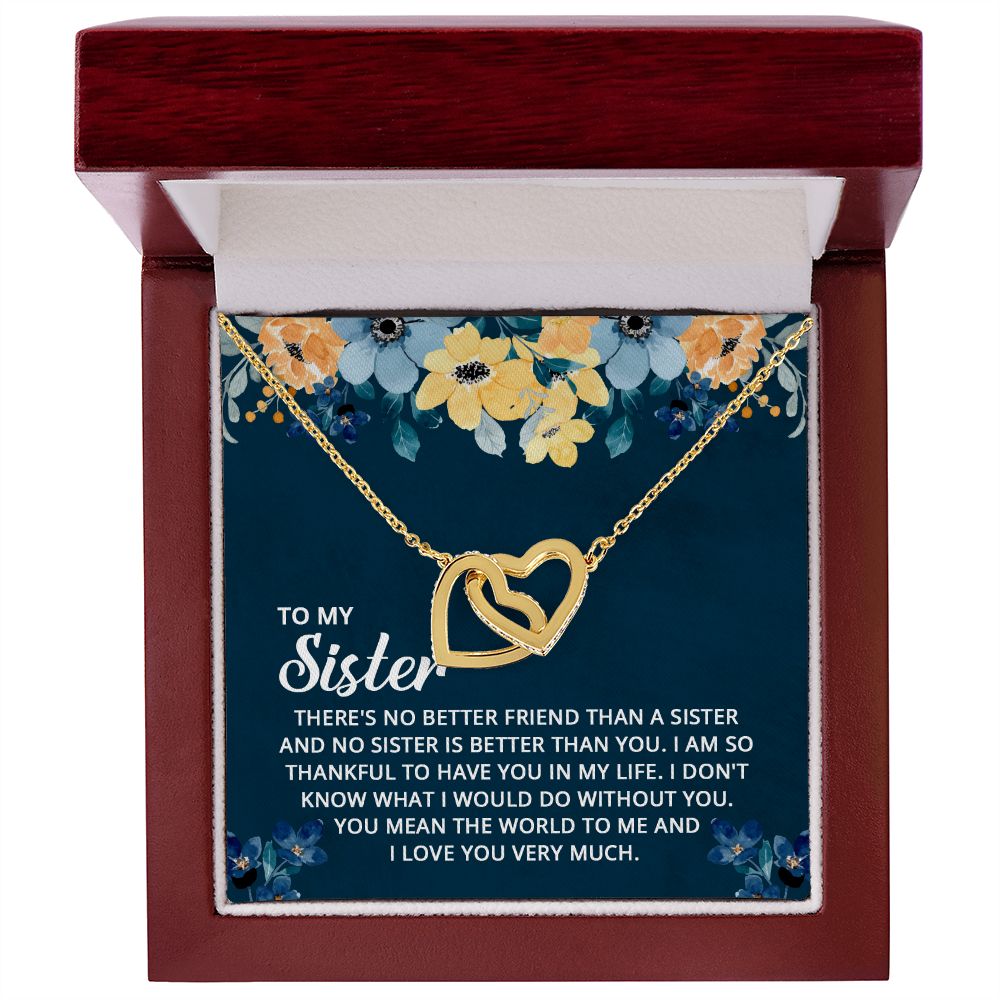 To My Sister - Interlocking Hearts Necklace