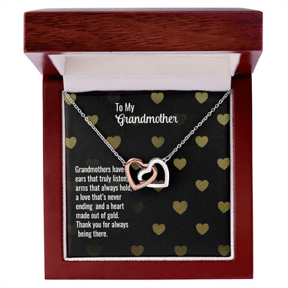 To My Grandma - Interlocking Hearts Necklace