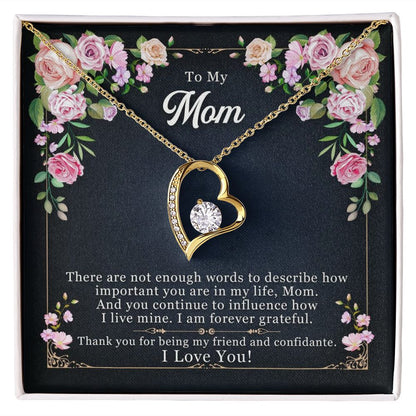 To My Mom - Forever Love Necklace 14K White Gold 18K Yellow Gold