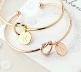 Love Knot Bangles with A-Z 26 Initial Letter