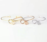 Love Knot Bangles with A-Z 26 Initial Letter - Special Discount