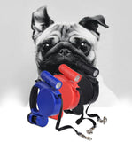 Retractable Dog Leash with LED Flashlight and Garbage Bag