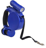 Retractable Dog Leash with LED Flashlight and Garbage Bag