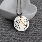 Live Love Rescue Gold Paw Necklace