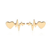 Heart Electrocardiogram Stud Earrings