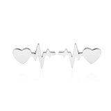 Heart Electrocardiogram Stud Earrings