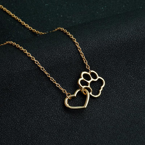 Heart And Paw Necklace 70% OFF!